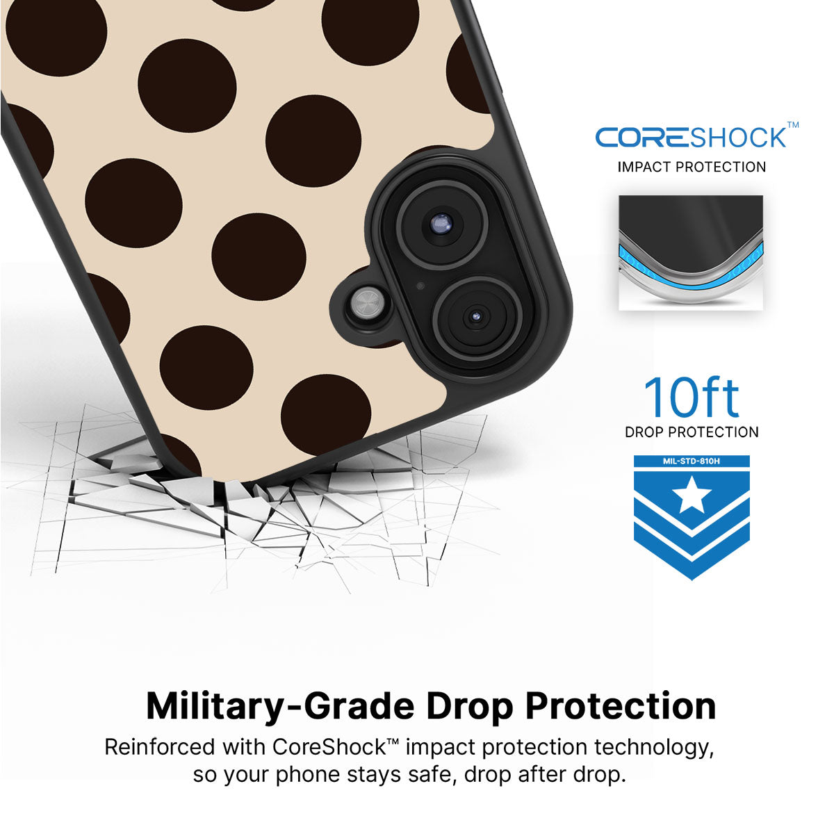 Desert Beetles iPhone 16 case with drop protection