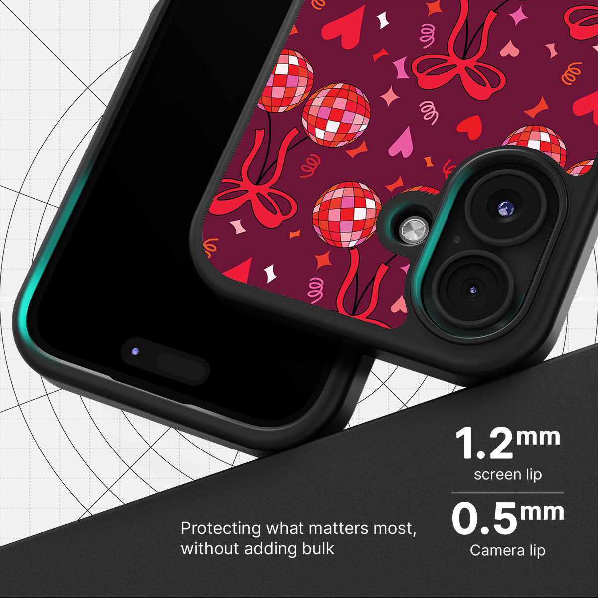 Disco Cherries - iPhone 16 Case #case type_core (magsafe), #case type_core (non magsafe)