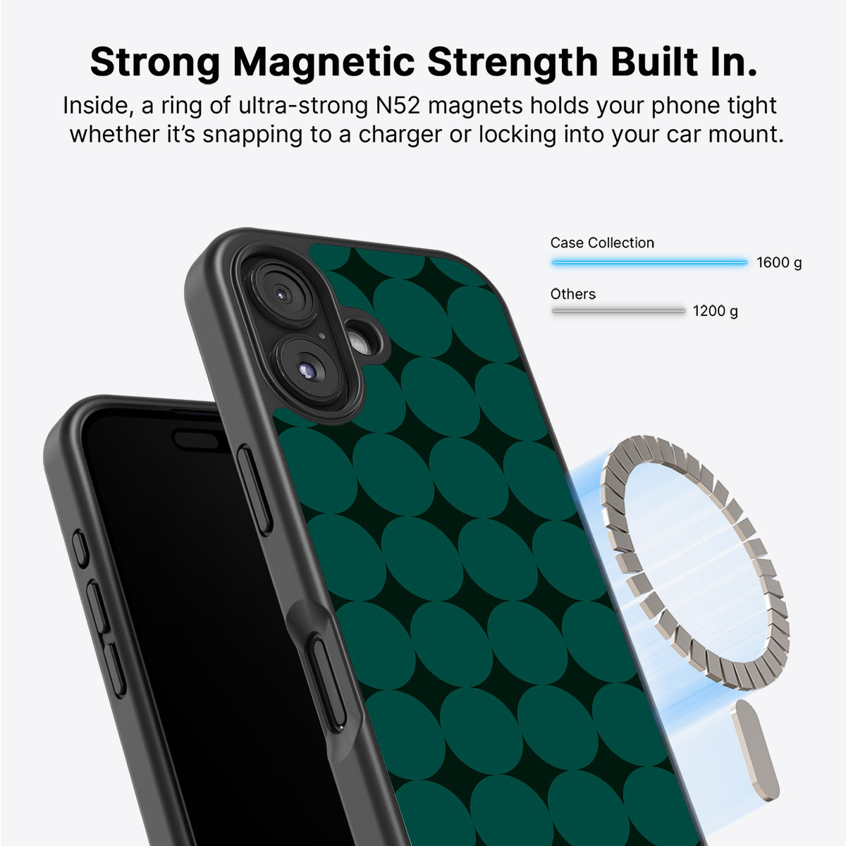 iPhone 16 MagSafe case – Emerald Bed design
