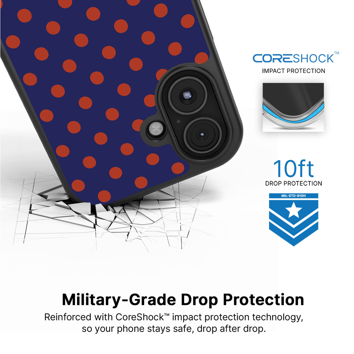 Fiery Instinct iPhone 16 case with drop protection