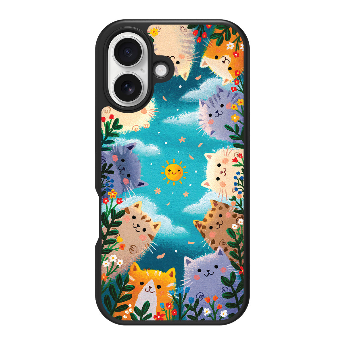 Garden Kittens design back view – iPhone 16 case