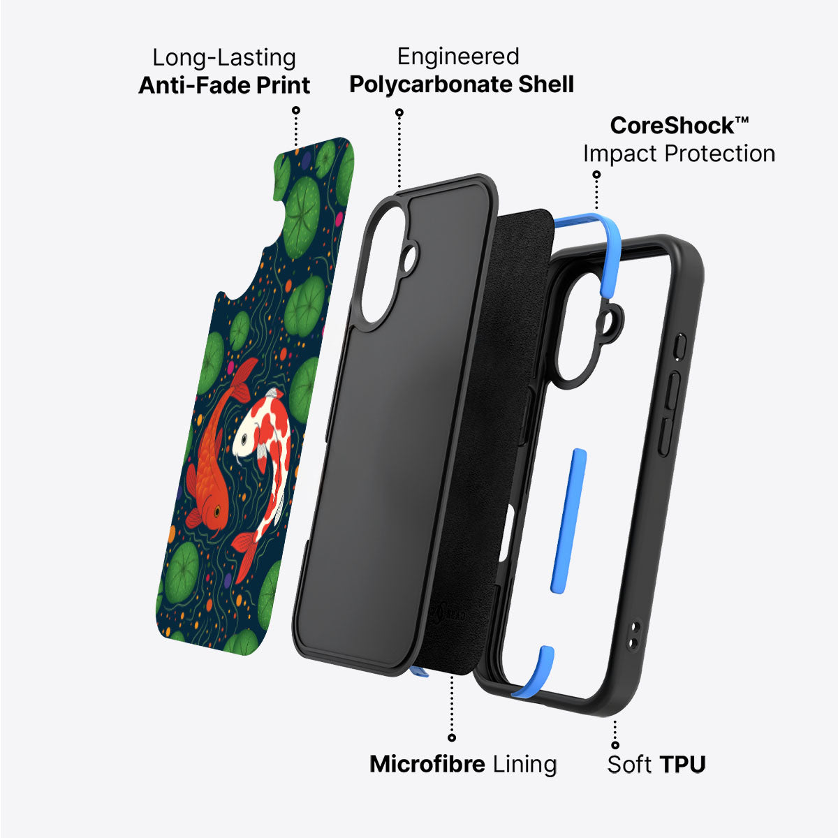 Koi Fish - iPhone 16 Case, #case type_core (non magsafe)