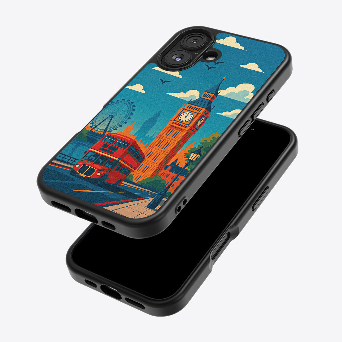 London iPhone 16 case – back and side view