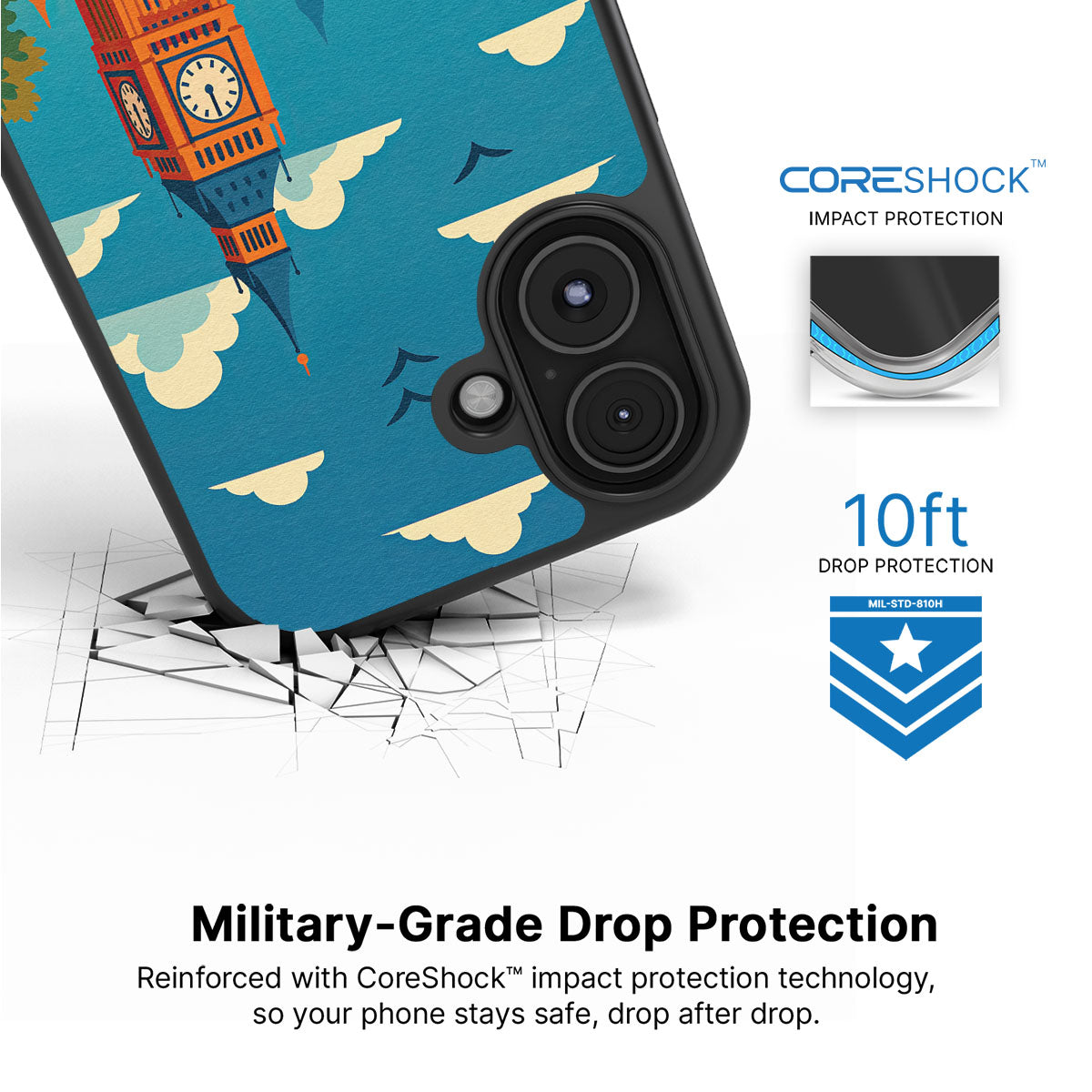 London iPhone 16 case with drop protection