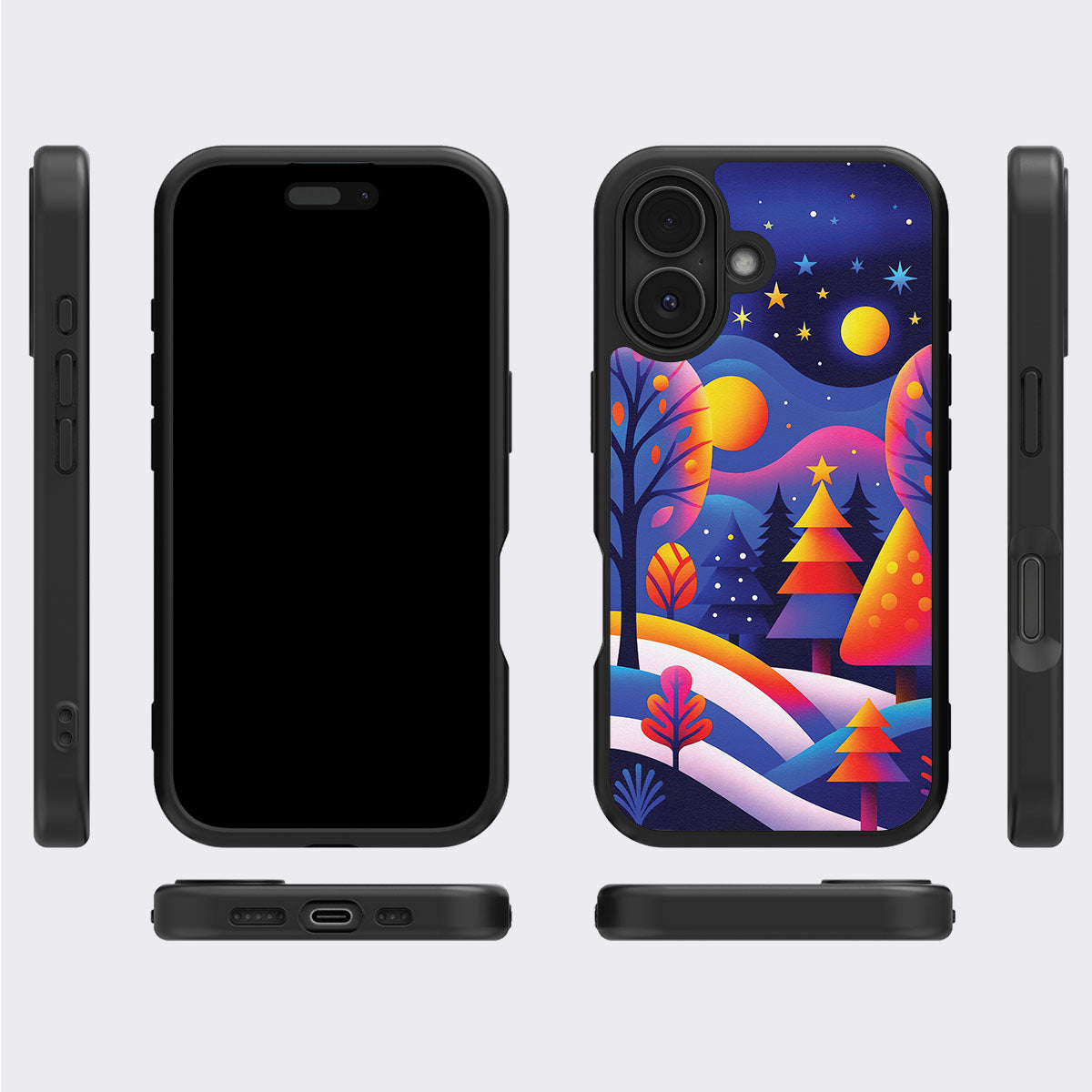 Luminous Joy iPhone 16 case cover – multi-angle view