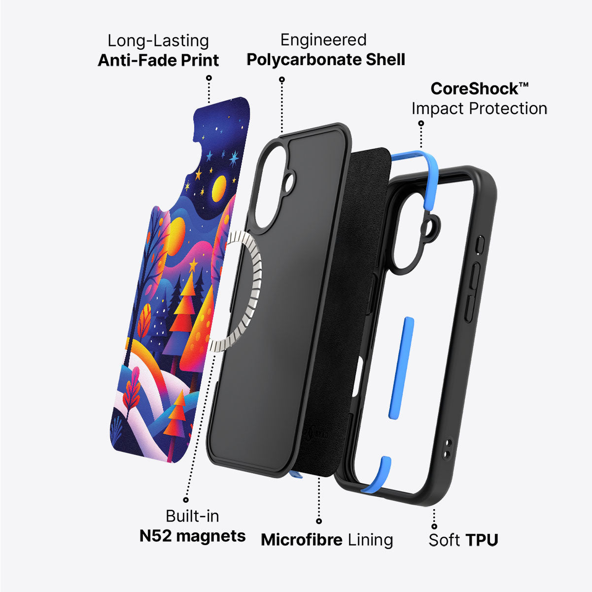 iPhone 16 case construction – Luminous Joy phone case