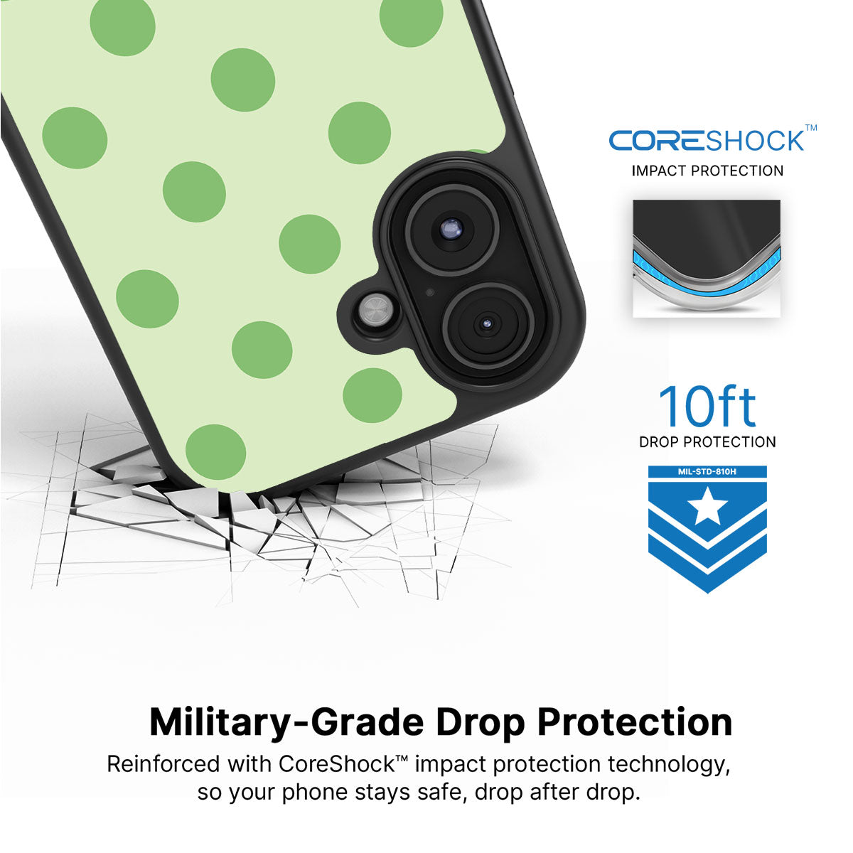 Mint Mojito iPhone 16 case with drop protection