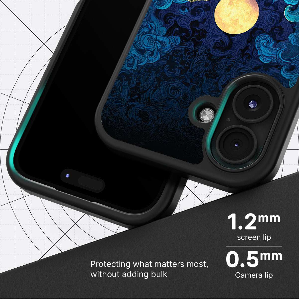 Moonlit Tide slim iPhone 16 phone case