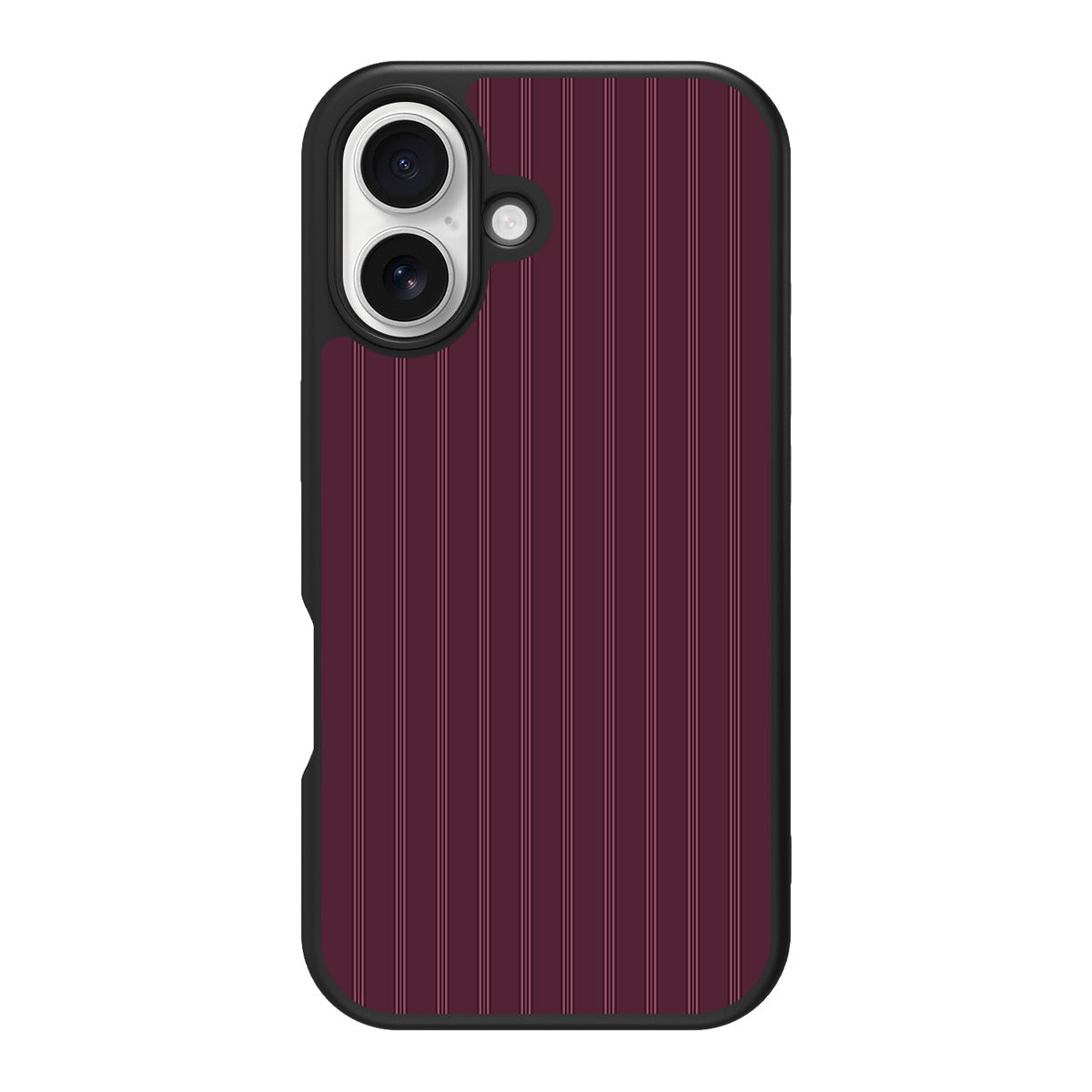 Mulberry Pinstripe design back view – iPhone 16 case