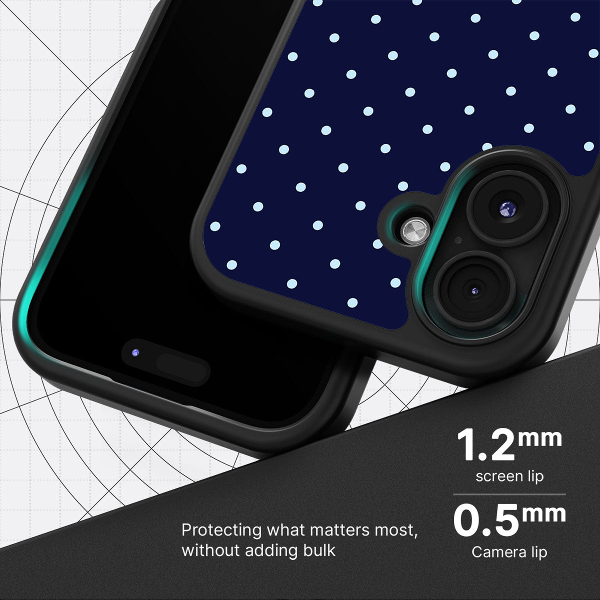 Navy Whisper - iPhone 16 Case #case type_core (magsafe), #case type_core (non magsafe)