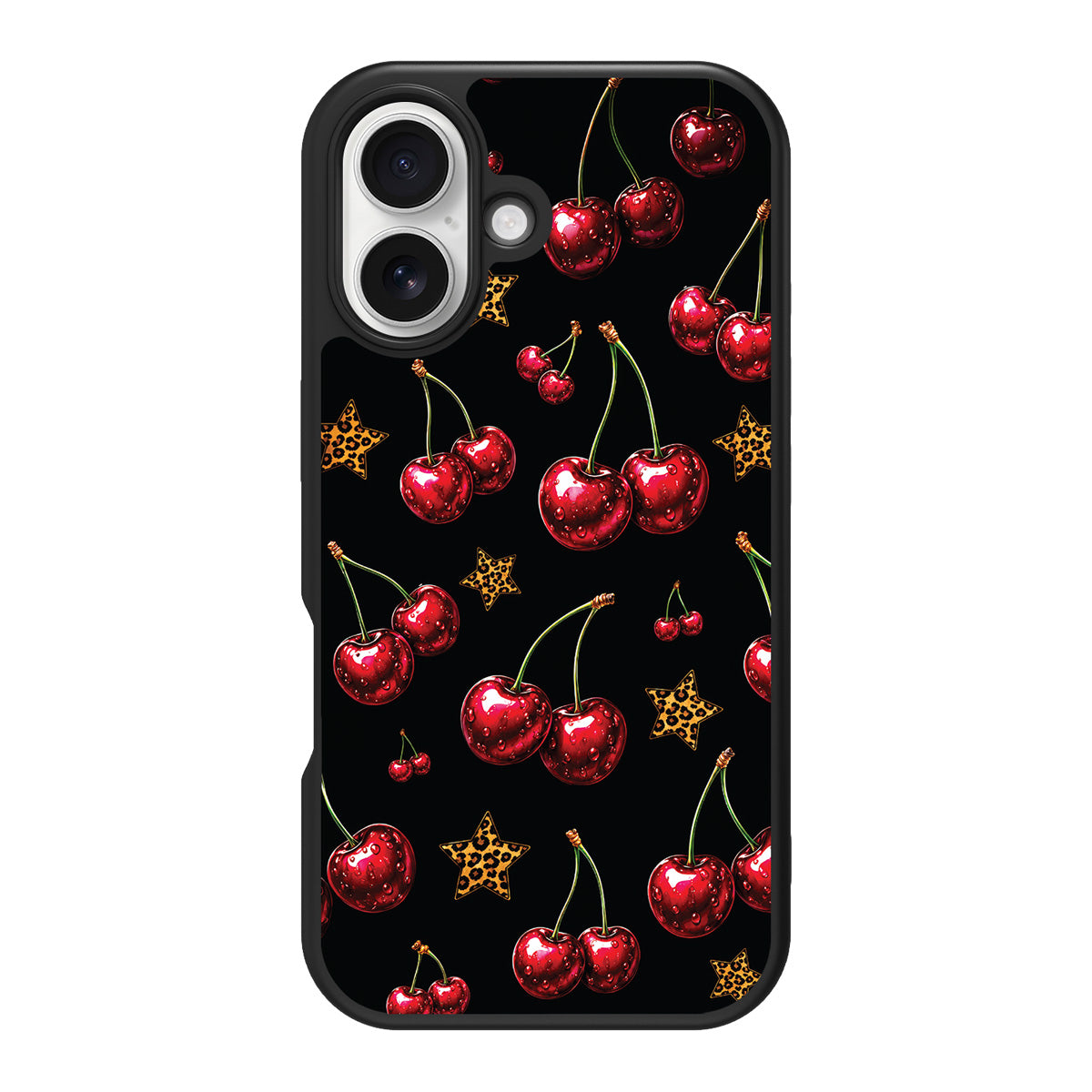 Rebel Cherry design back view – iPhone 16 case