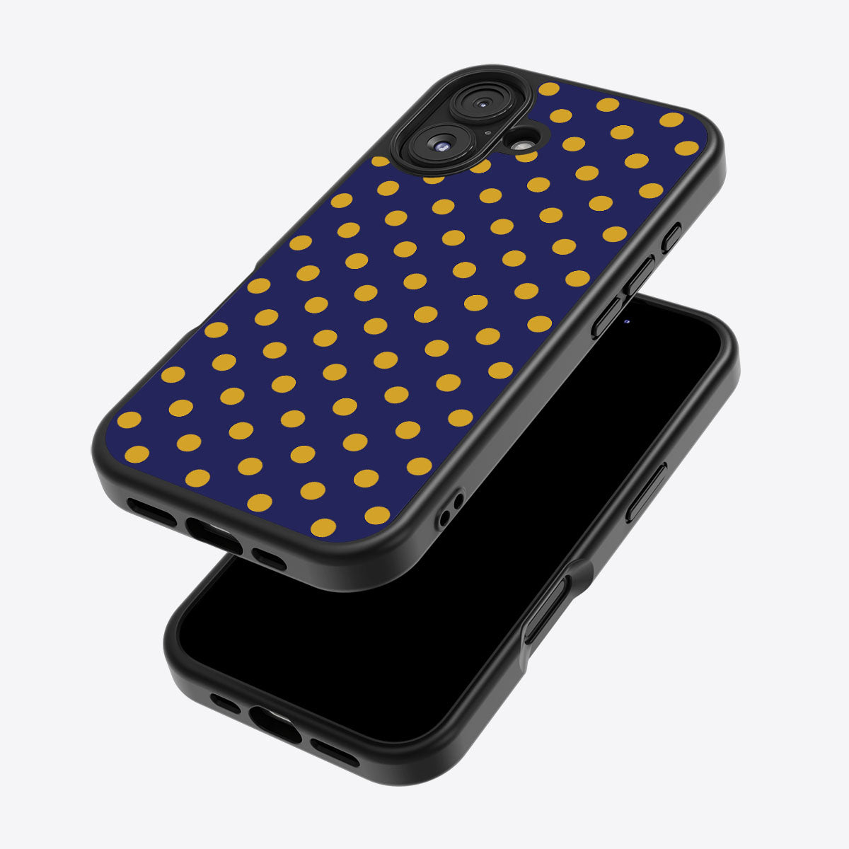 Retro Gold iPhone 16 case – back and side view