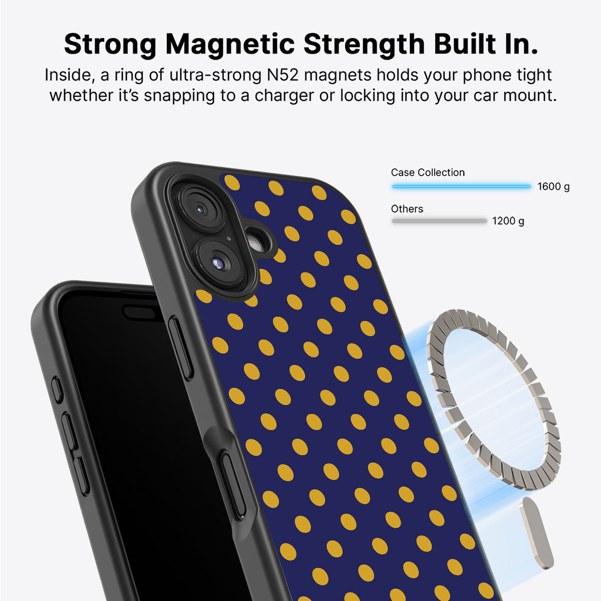 iPhone 16 MagSafe case – Retro Gold design