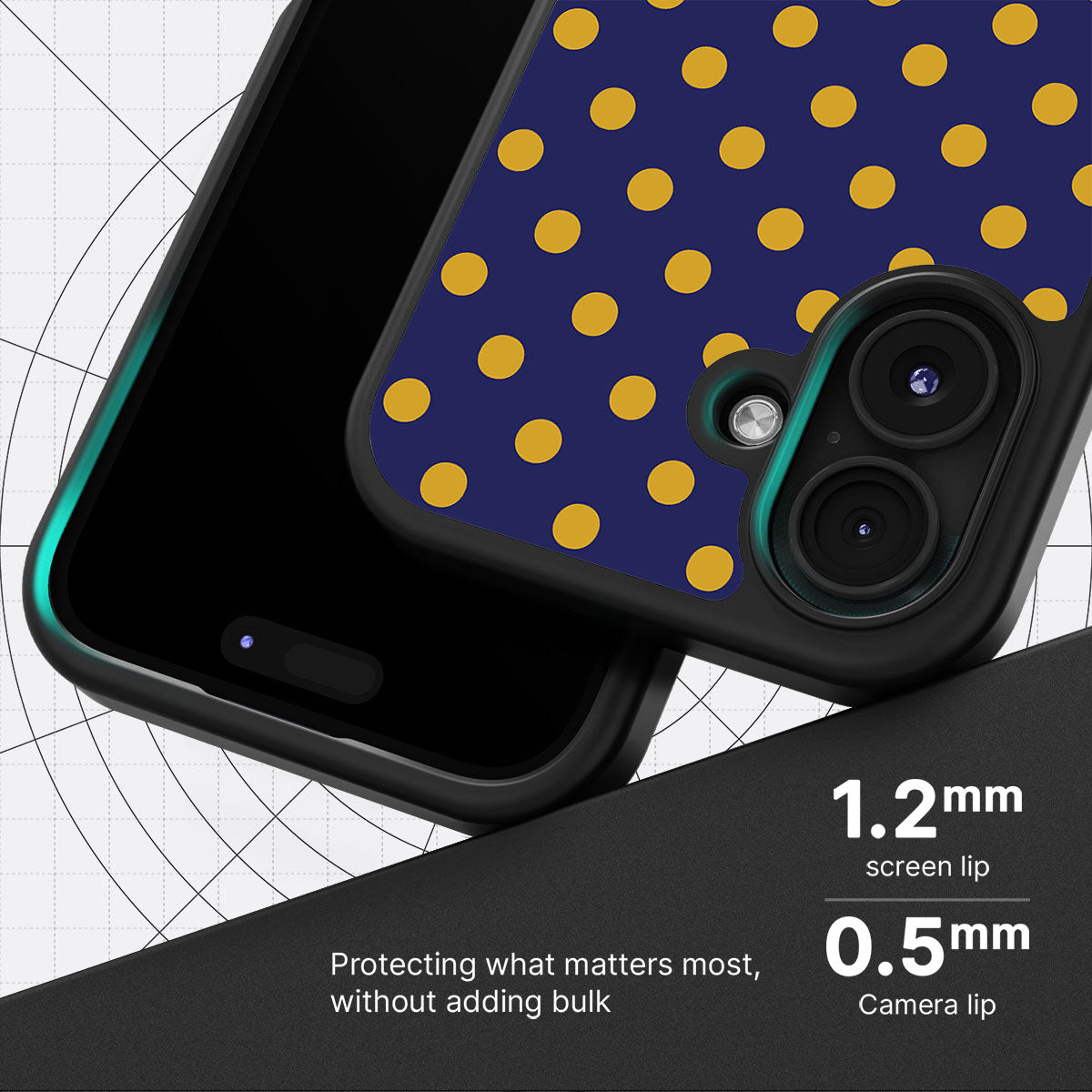 Retro Gold slim iPhone 16 phone case