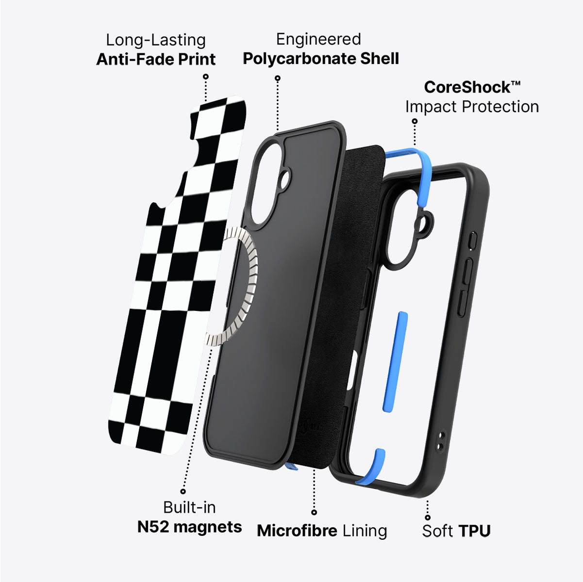 Skewed Checks - iPhone 16 Case #case type_core (magsafe)