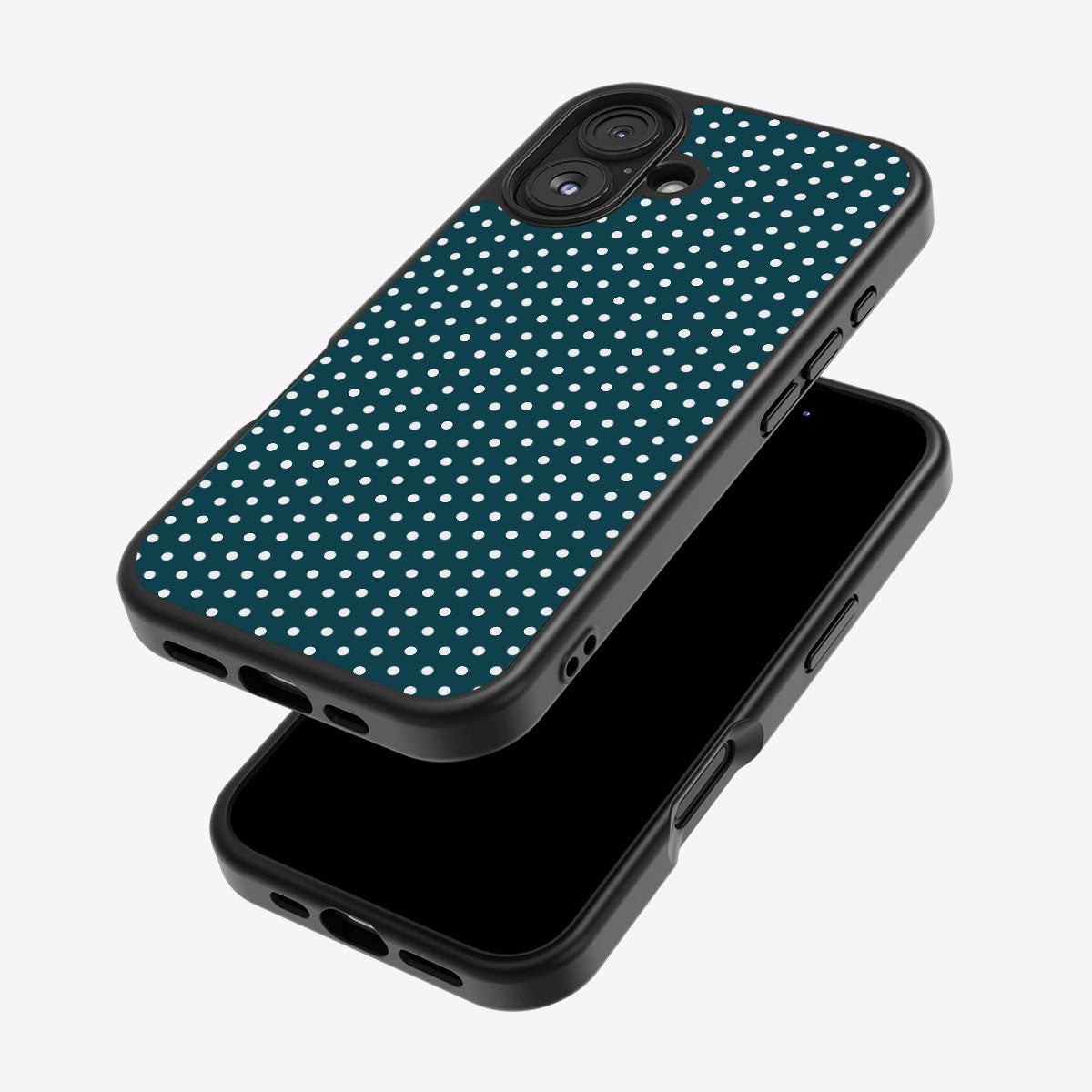 Teal Mesh iPhone 16 case – back and side view