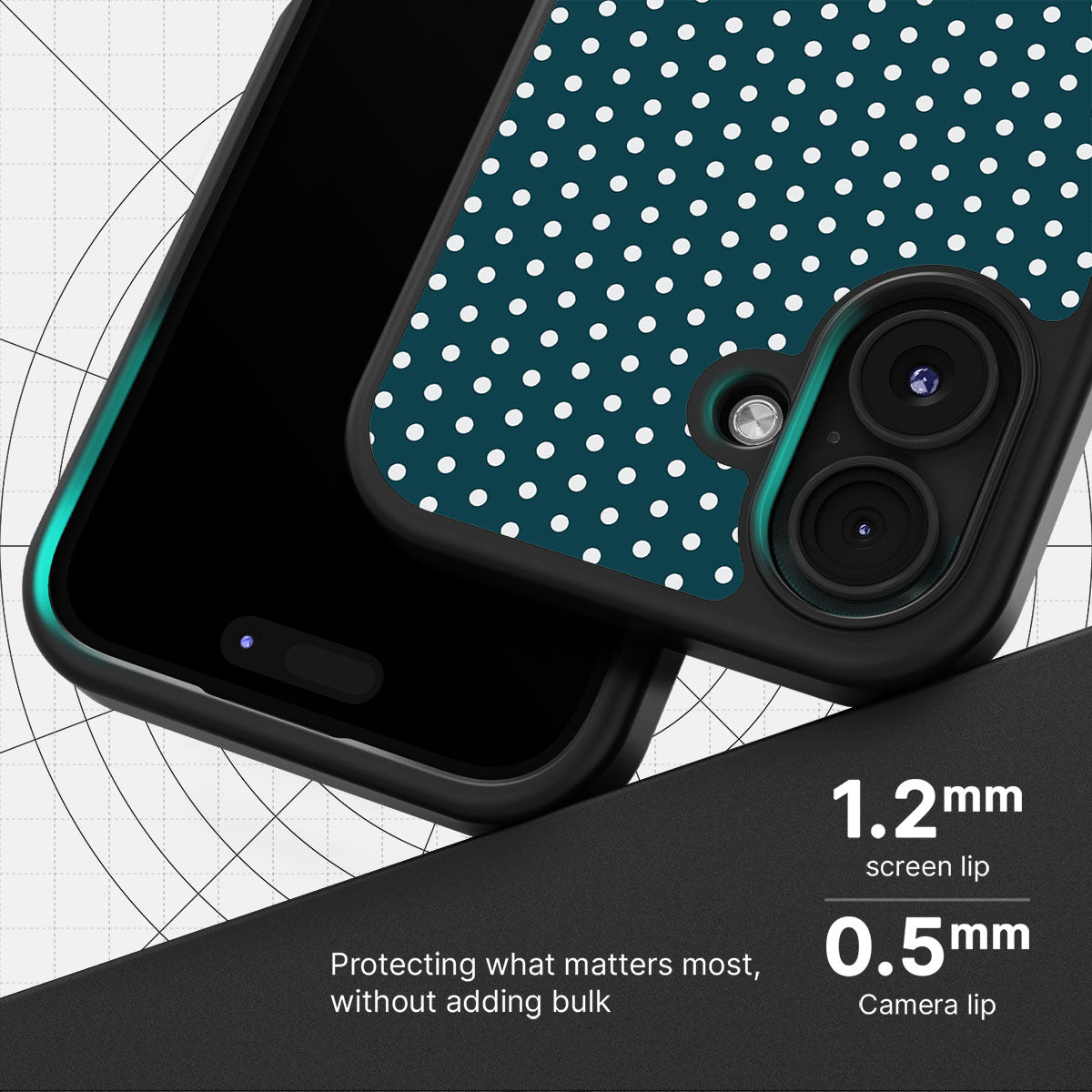 Teal Mesh slim iPhone 16 phone case