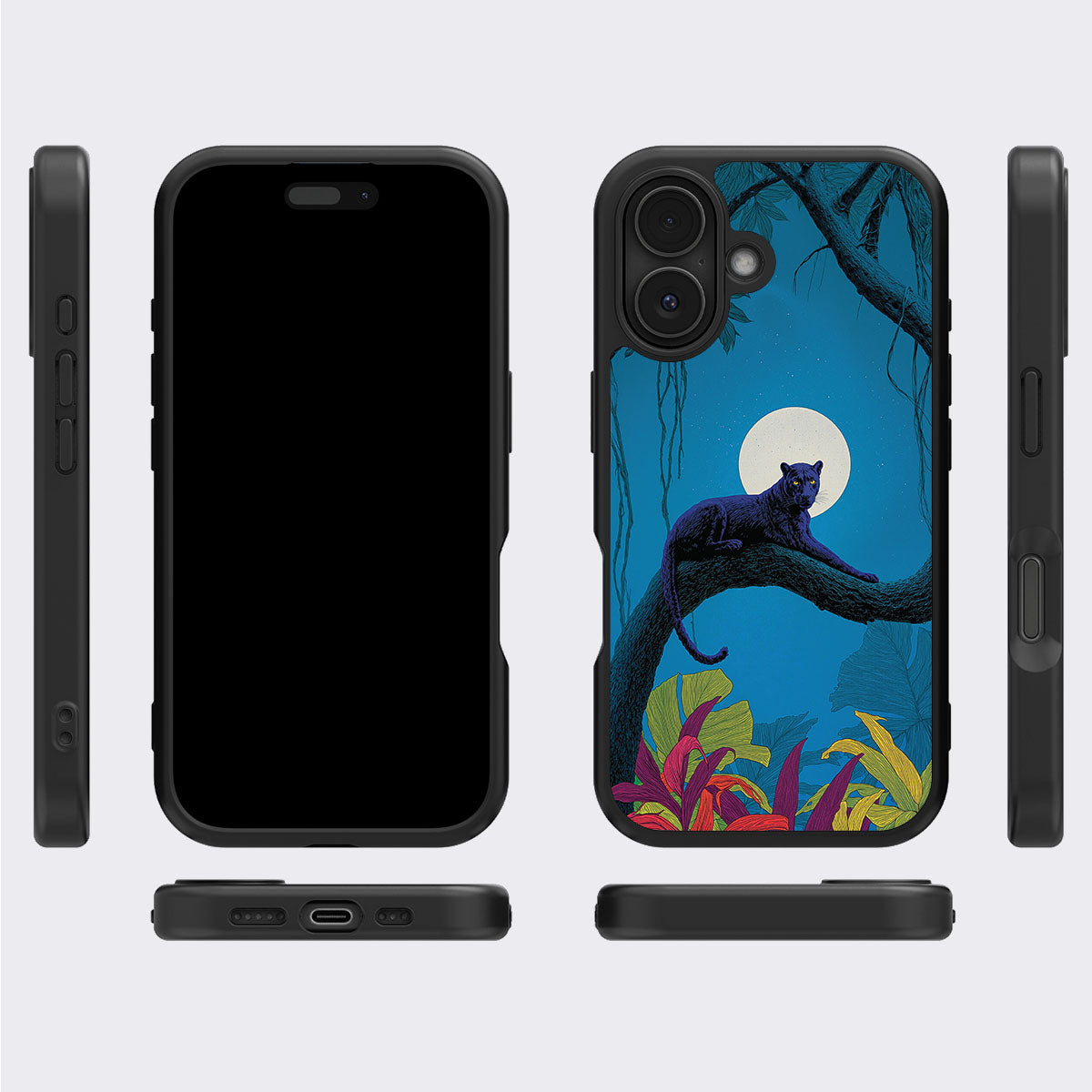 Leopard Designer iPhone 16 Case – Tropic Panther | MagSafe