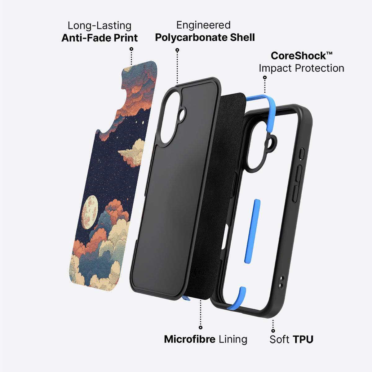 Blushed Moon - iPhone 16 Plus Case #case type_core (non magsafe)