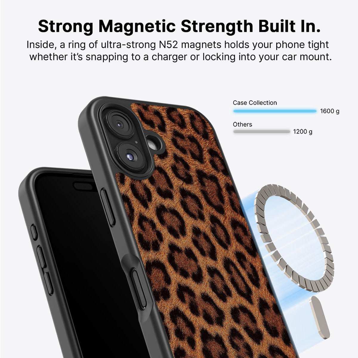 iPhone 16 Plus MagSafe case – Classic Leopard design