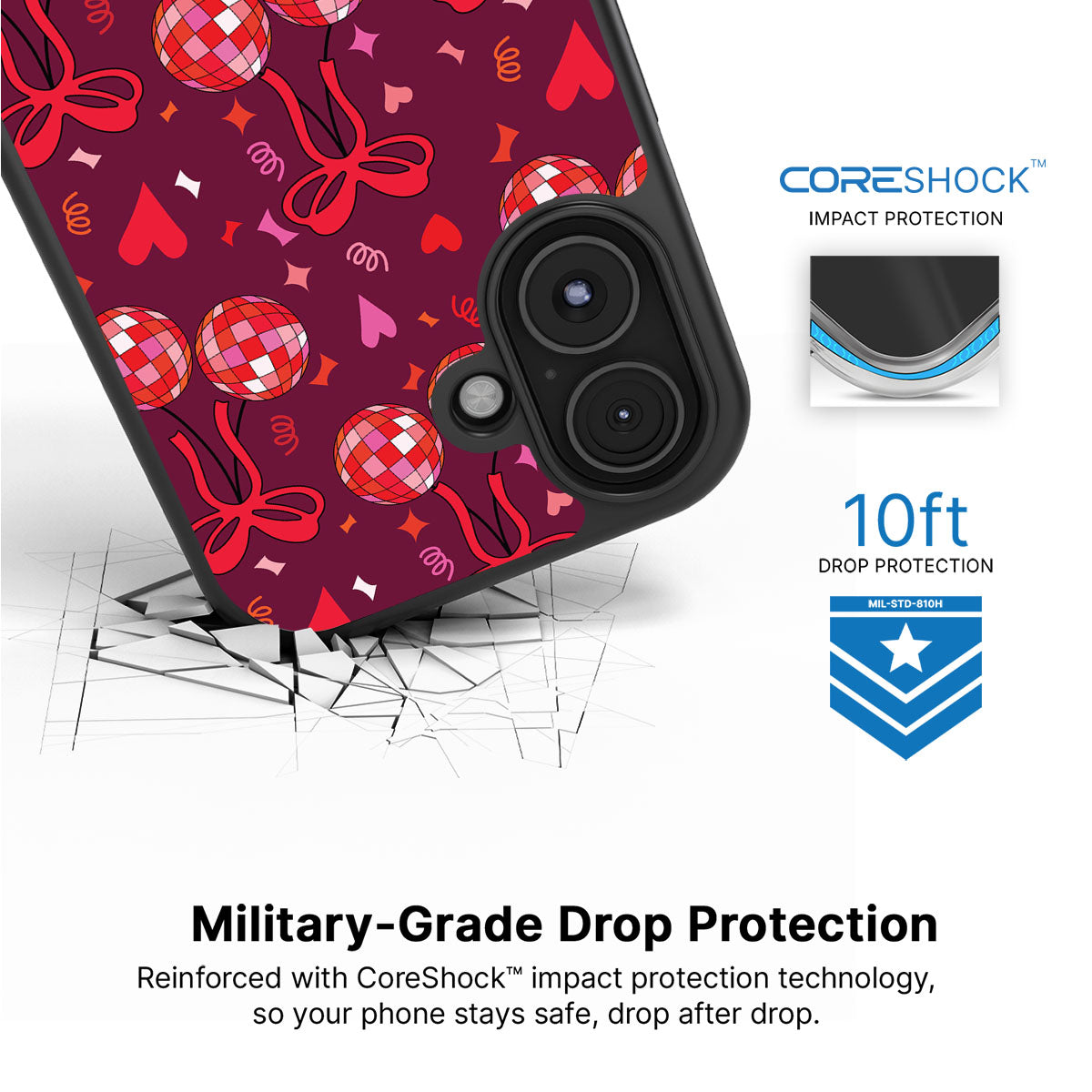 Disco Cherries - iPhone 16 Plus Case #case type_core (magsafe), #case type_core (non magsafe)