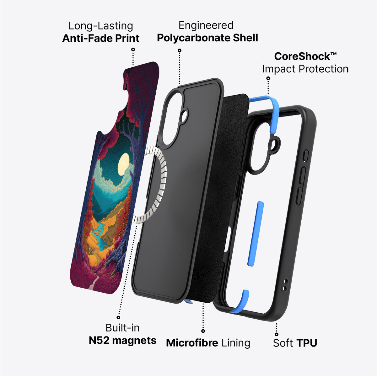 Celestial Designer iPhone 16 Plus Case – Harvest Moon | MagSafe