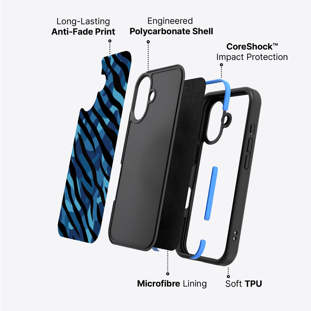 Ocean Camo - iPhone 16 Plus Case, #case type_core (non magsafe)