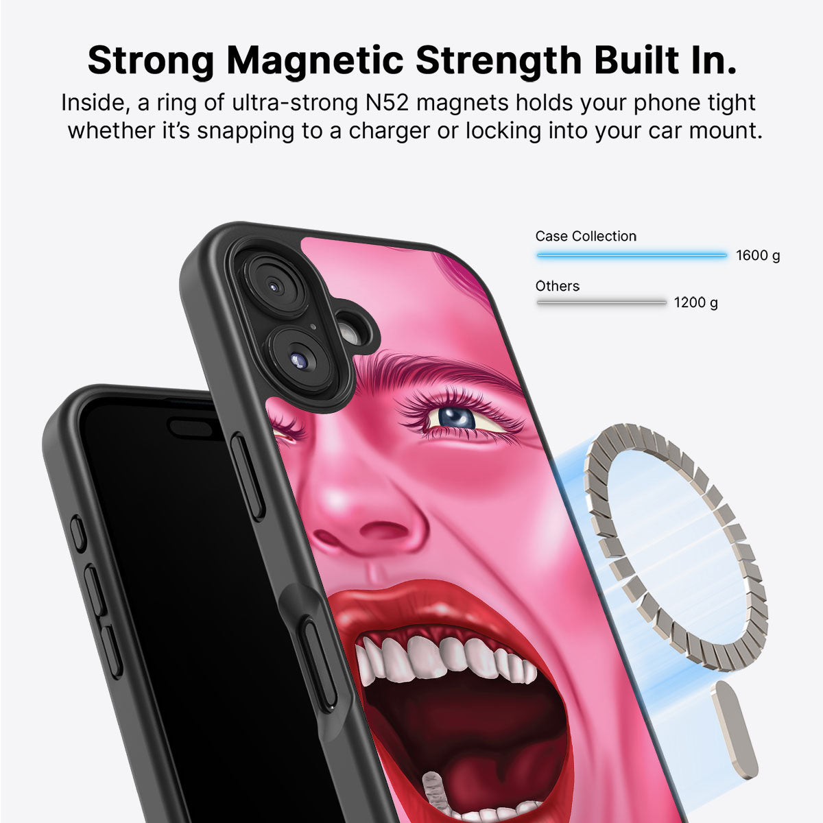 Pink Rage - iPhone 16 Plus Case #case type_core (magsafe)