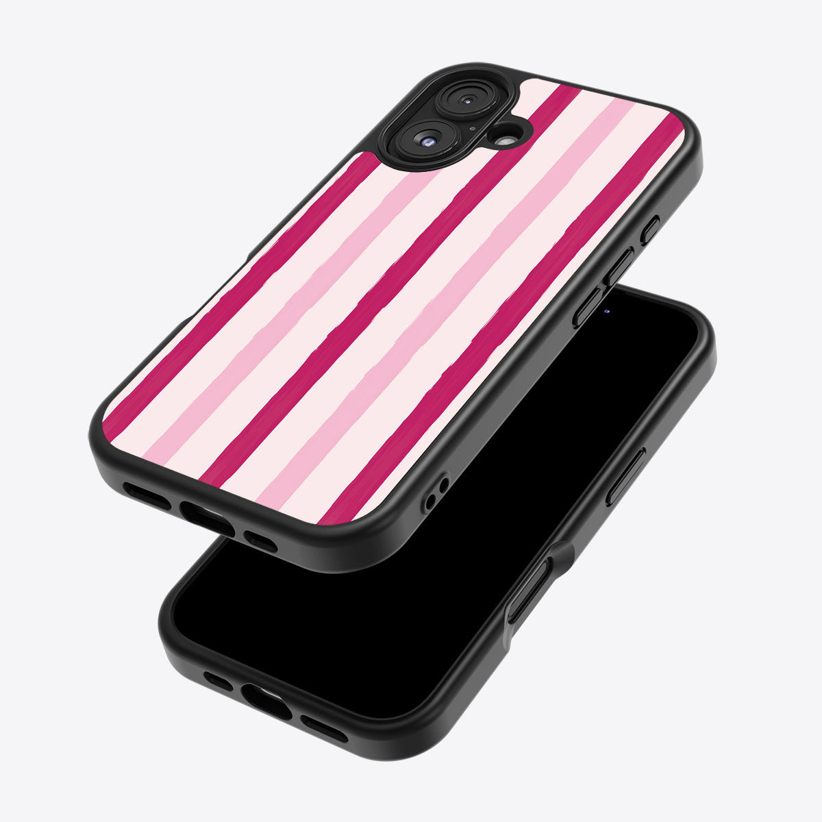 Pink Watercolor Stripes - iPhone 16 Plus Case #case type_core (magsafe), #case type_core (non magsafe)