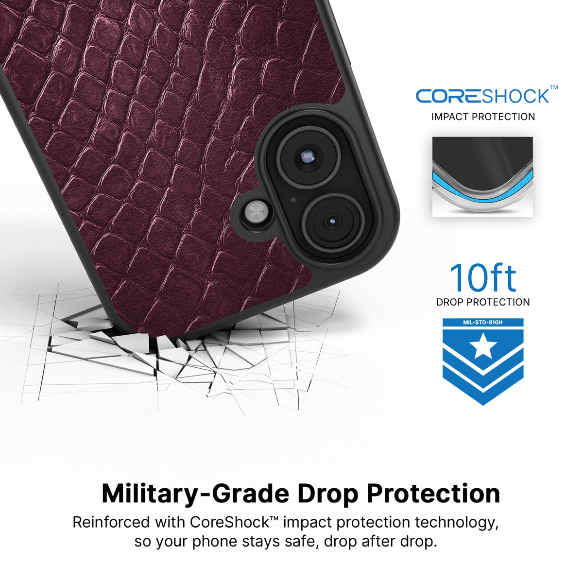 Wine Python iPhone 16 Plus case with drop protection