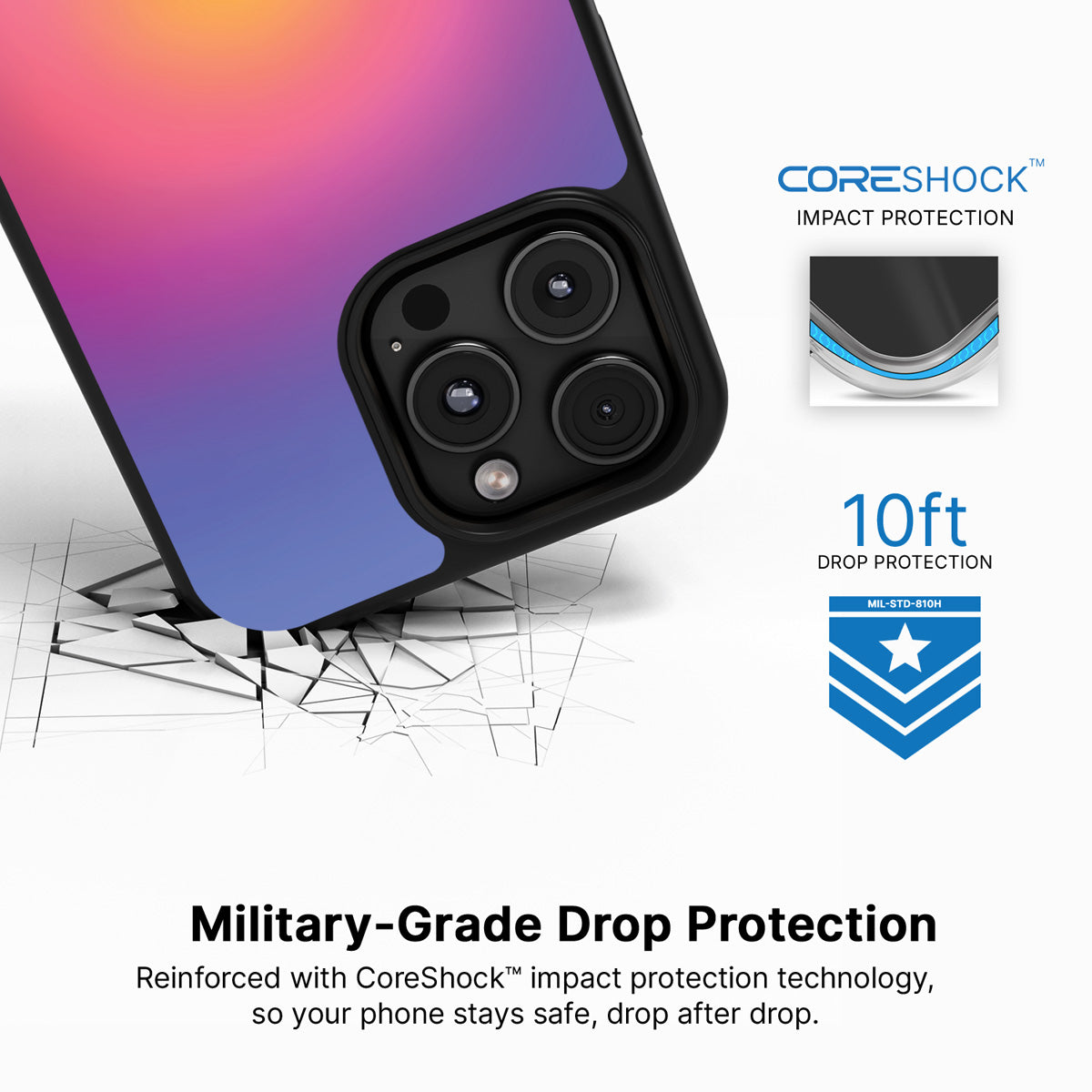 Aura Glow iPhone 16 Pro case with drop protection