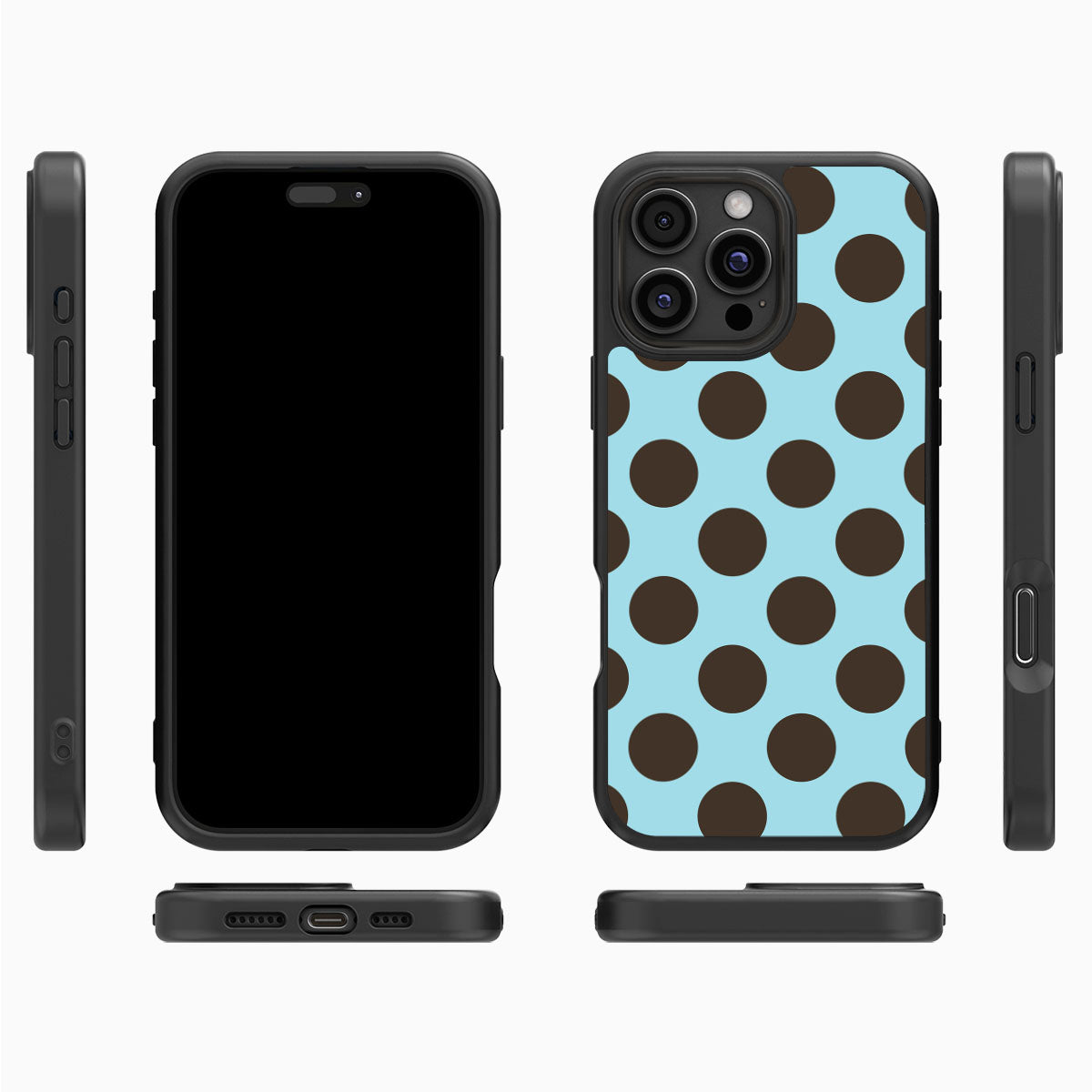 Blue Mocha iPhone 16 Pro case cover – multi-angle view