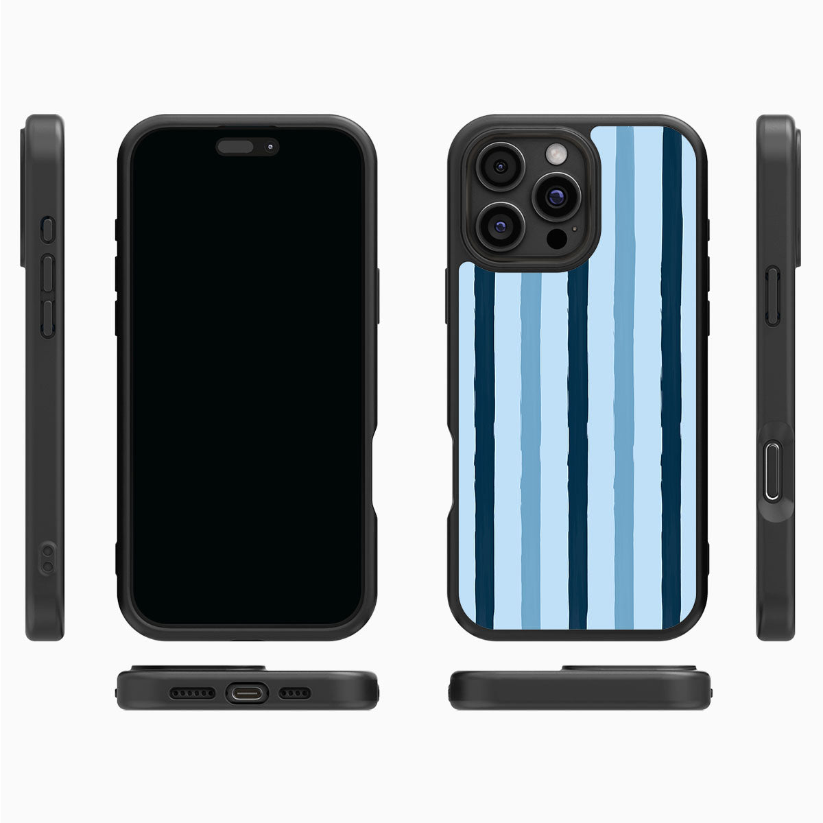 Blue Watercolor Stripes - iPhone 16 Pro Case #case type_core (magsafe), #case type_core (non magsafe)
