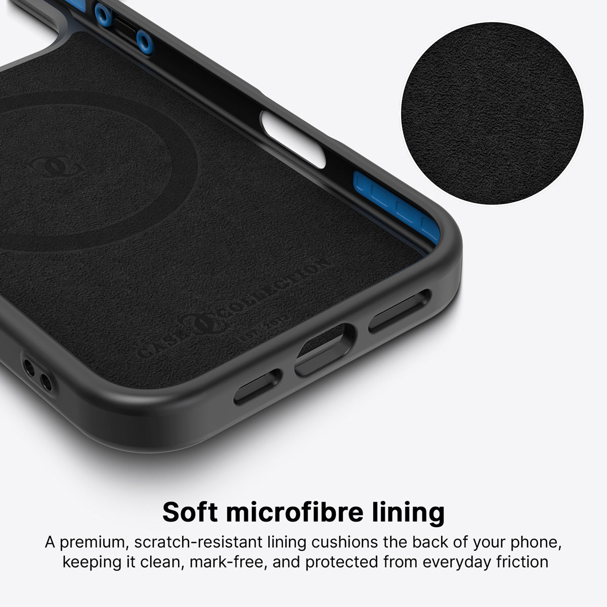 iPhone 16 Pro case interior – Celestial Bloom microfibre lining