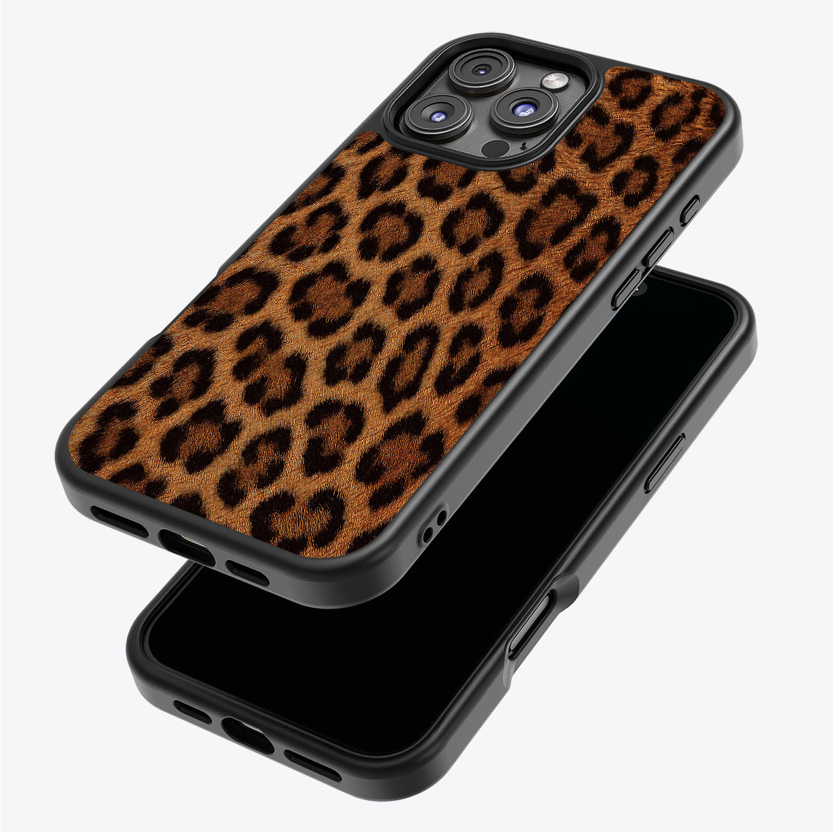 Classic Leopard iPhone 16 Pro case – back and side view