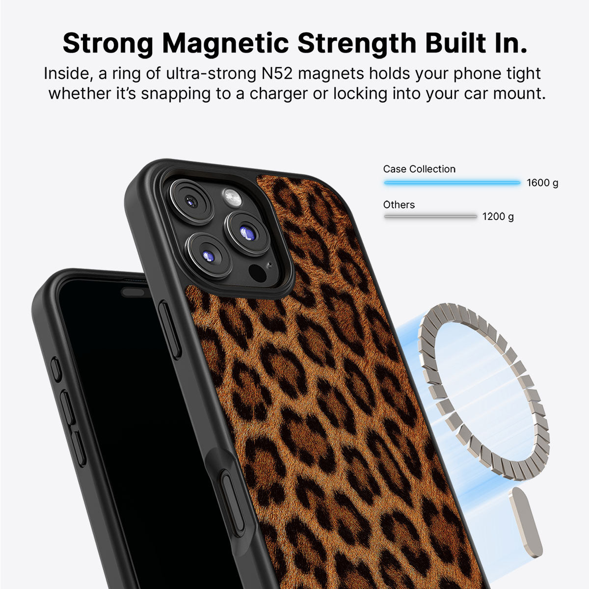 iPhone 16 Pro MagSafe case – Classic Leopard design