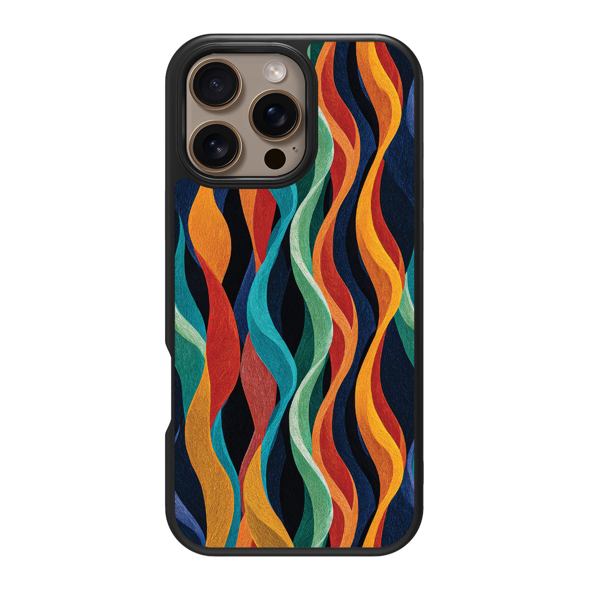 Abstract Designer iPhone 16 Pro Case – Coastal Waves | MagSafe