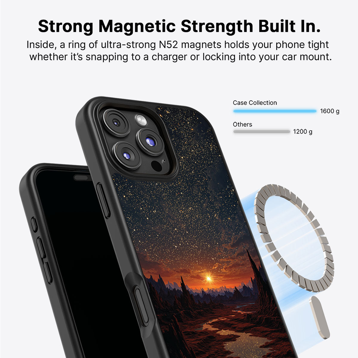 Orange Sunset Designer iPhone 16 Pro Case – Desert Dusk | MagSafe