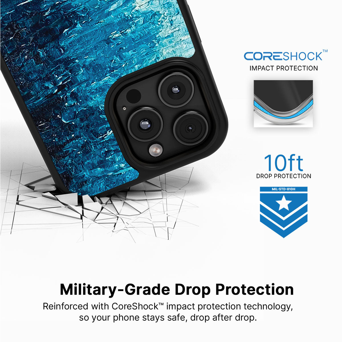 Indigo Impasto - iPhone 16 Pro Case #case type_core (magsafe), #case type_core (non magsafe)