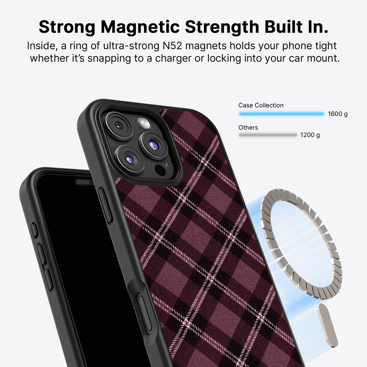 iPhone 16 Pro MagSafe case – Merlot Weave design