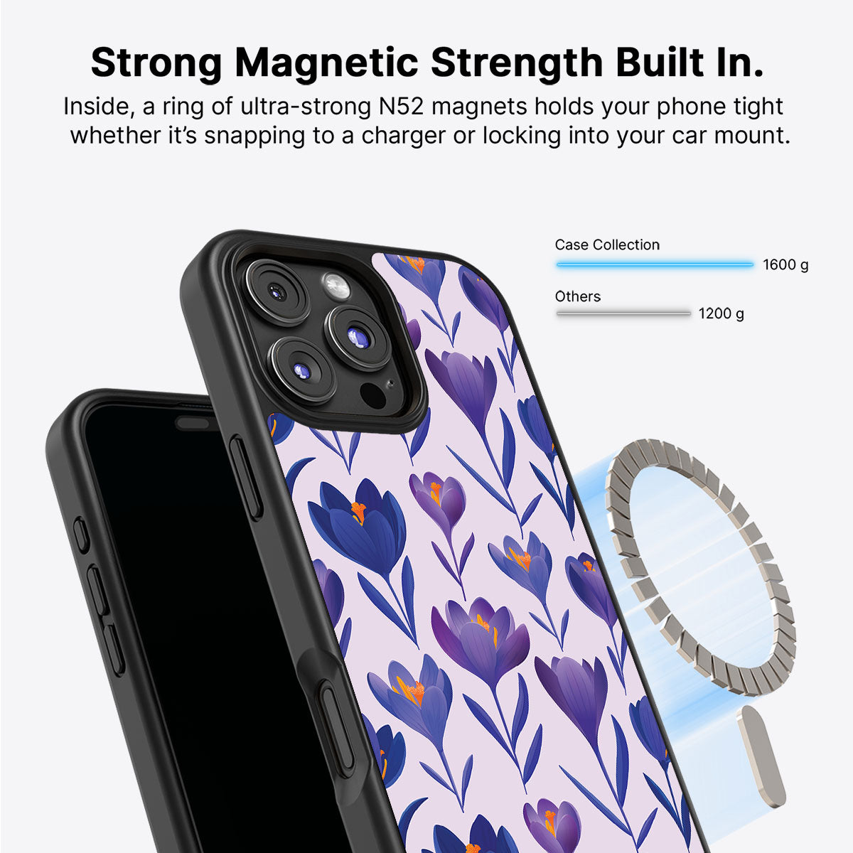 Midnight Crocus - iPhone 16 Pro Case #case type_core (magsafe)