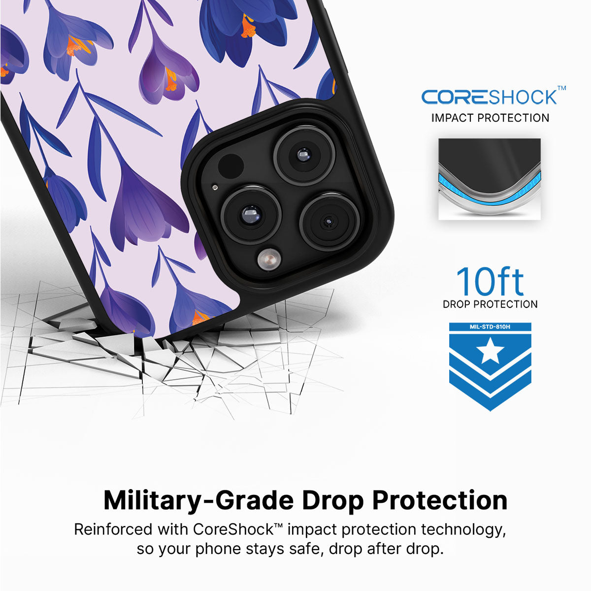 Midnight Crocus - iPhone 16 Pro Case #case type_core (magsafe), #case type_core (non magsafe)