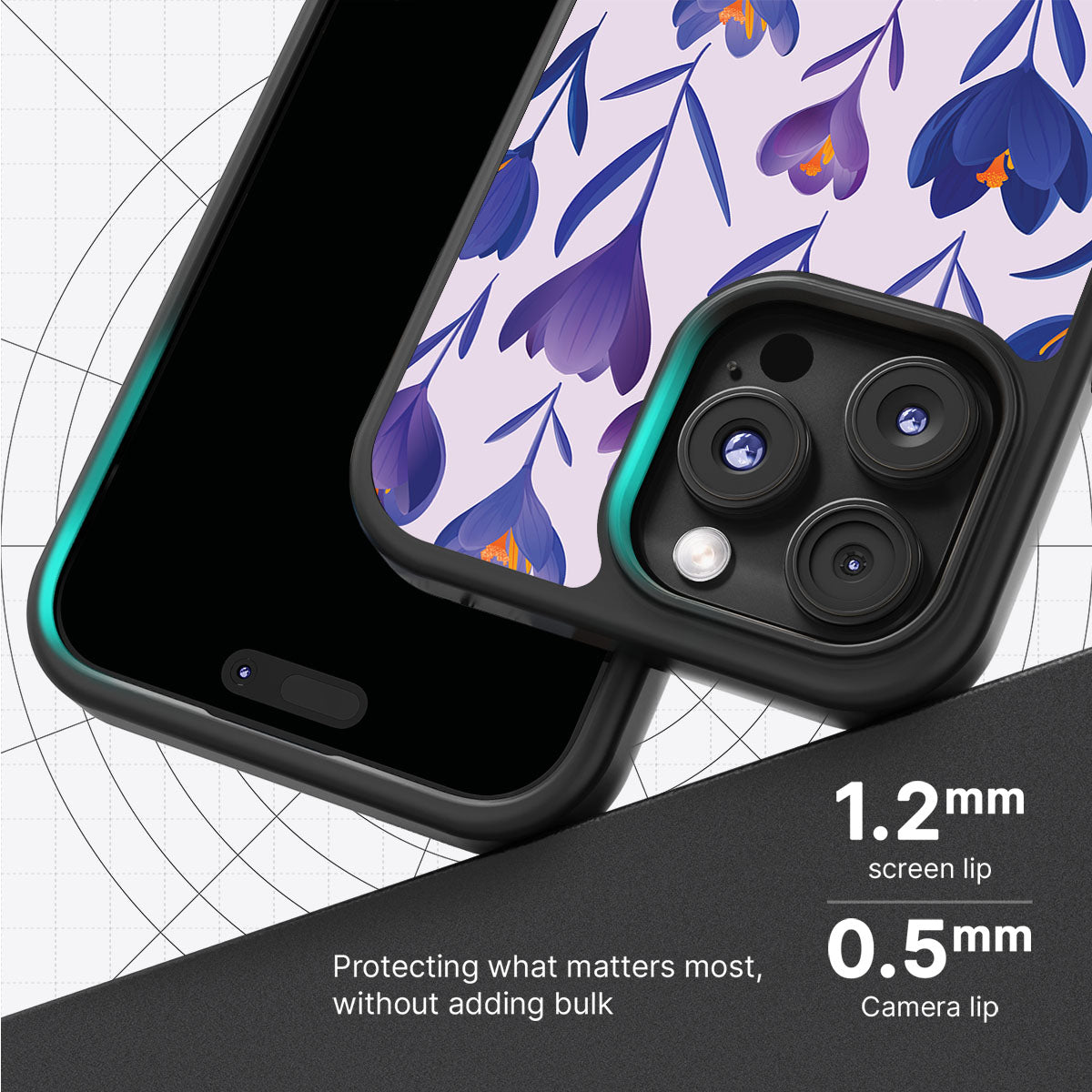 Midnight Crocus - iPhone 16 Pro Case #case type_core (magsafe), #case type_core (non magsafe)