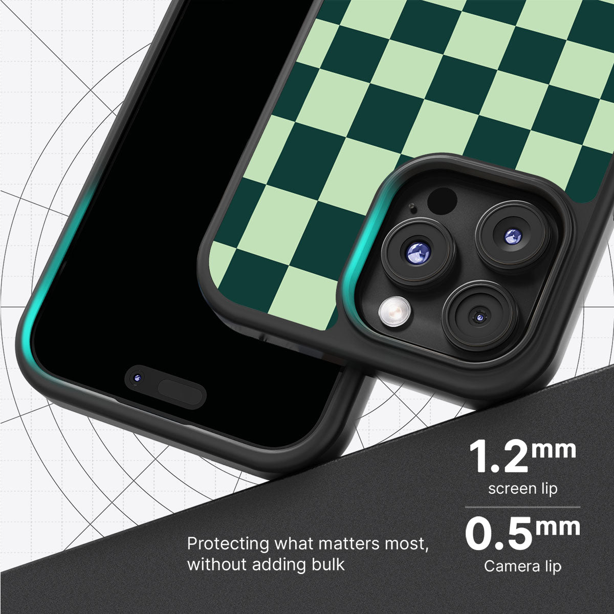 Mint Matrix slim iPhone 16 Pro phone case