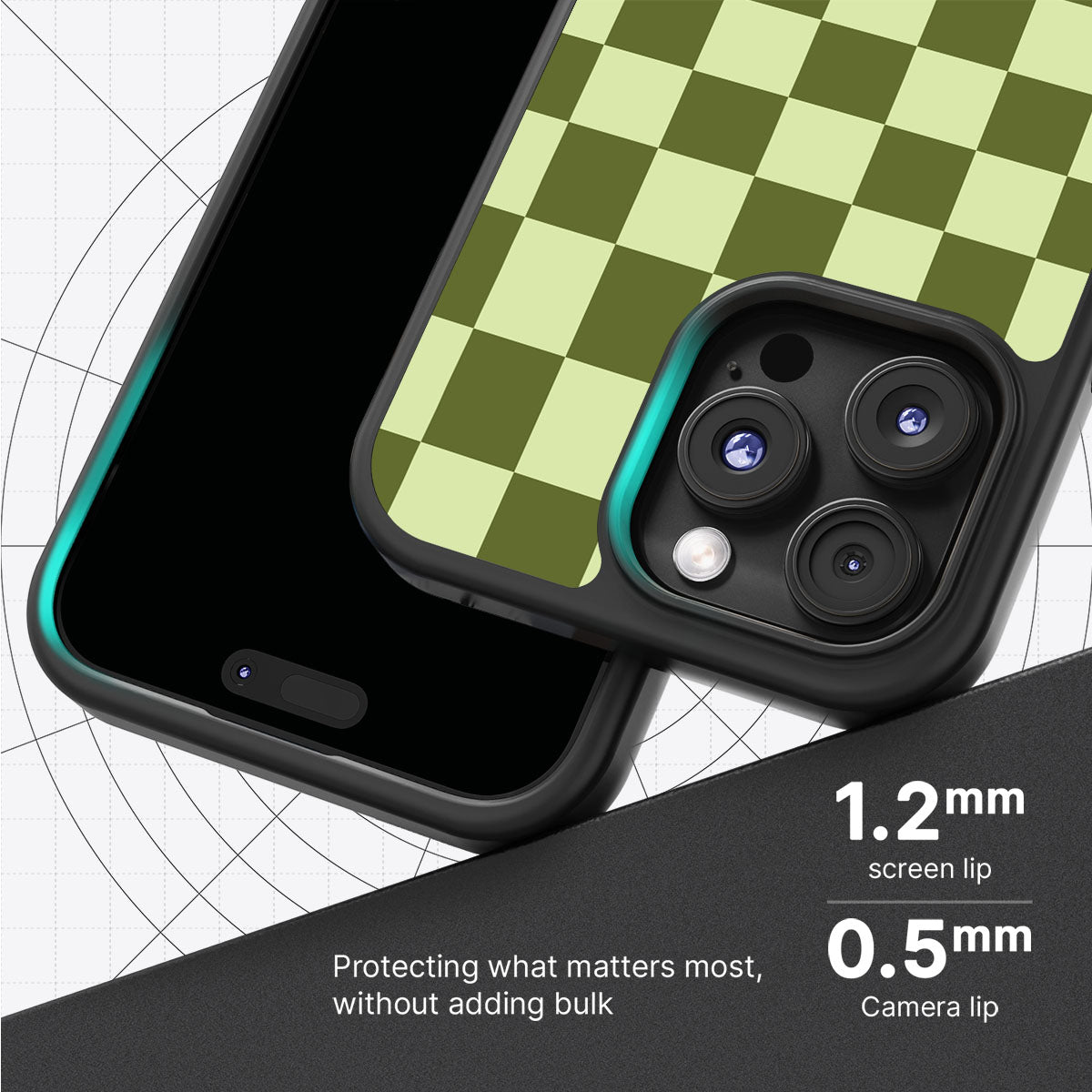 Olive Meadow slim iPhone 16 Pro phone case