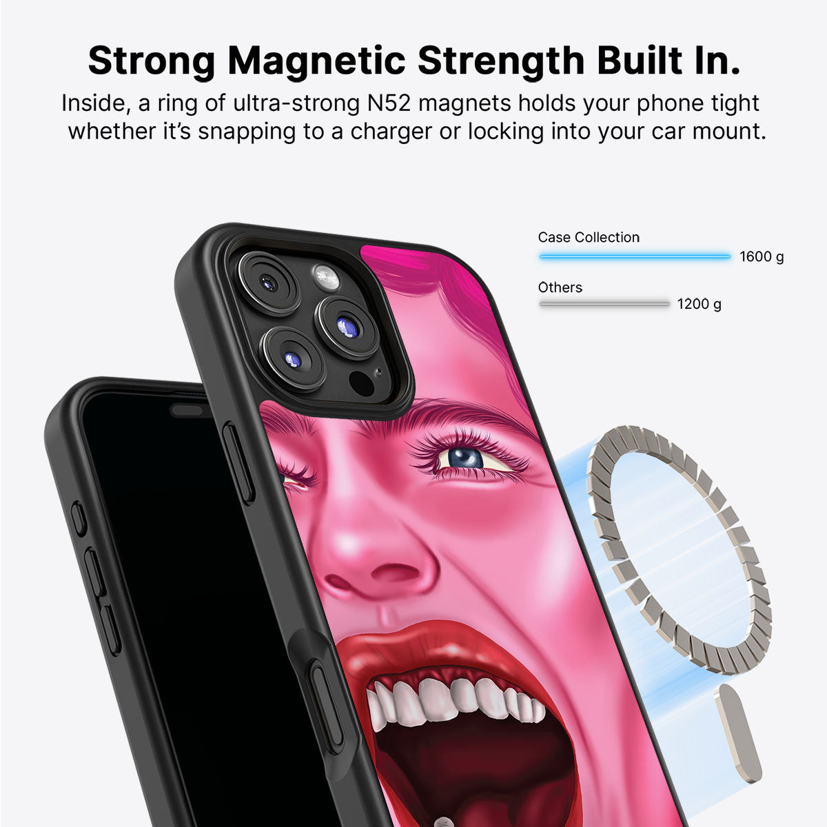Pink Rage - iPhone 16 Pro Case #case type_core (magsafe)
