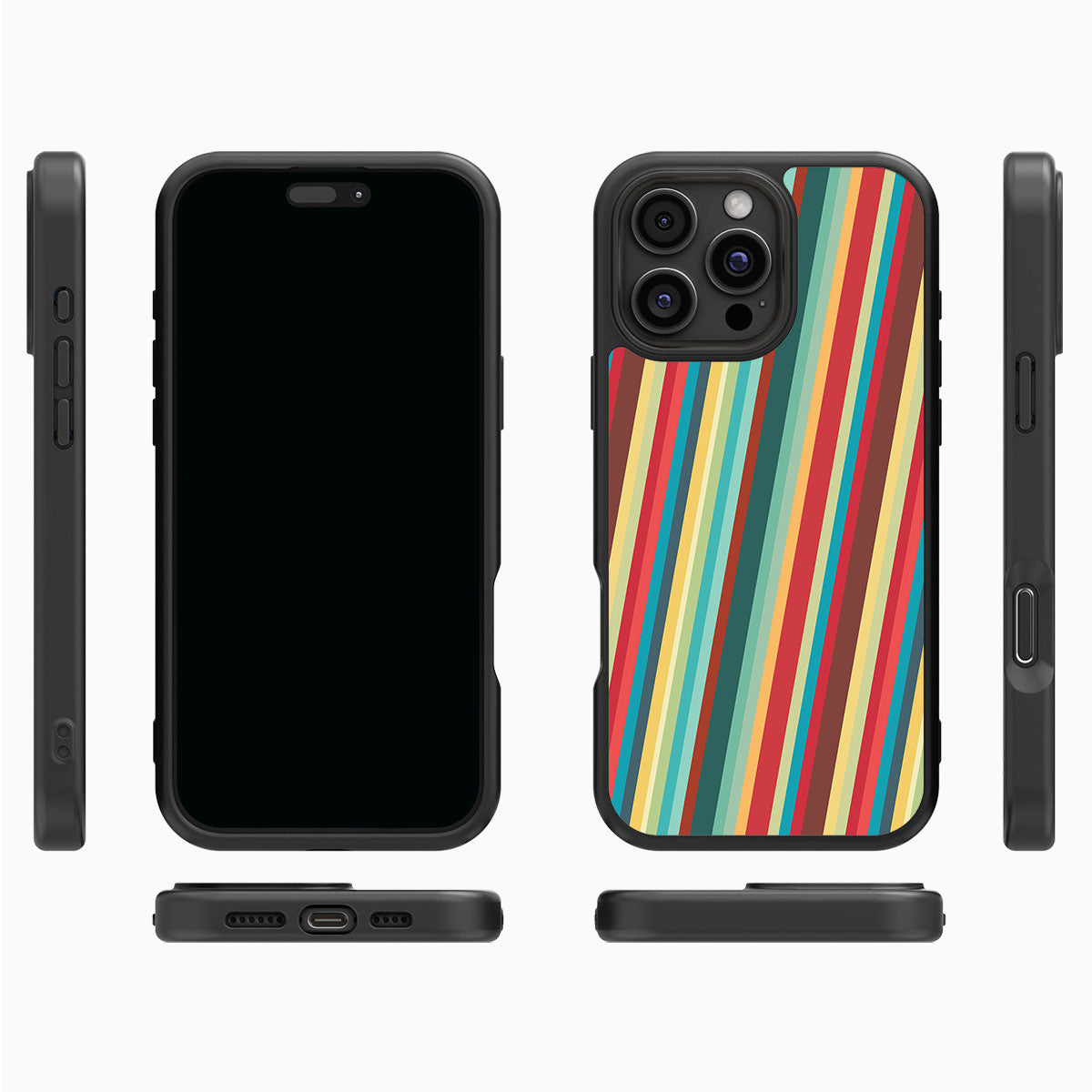 Retro Stripes - iPhone 16 Pro Case #case type_core (magsafe), #case type_core (non magsafe)