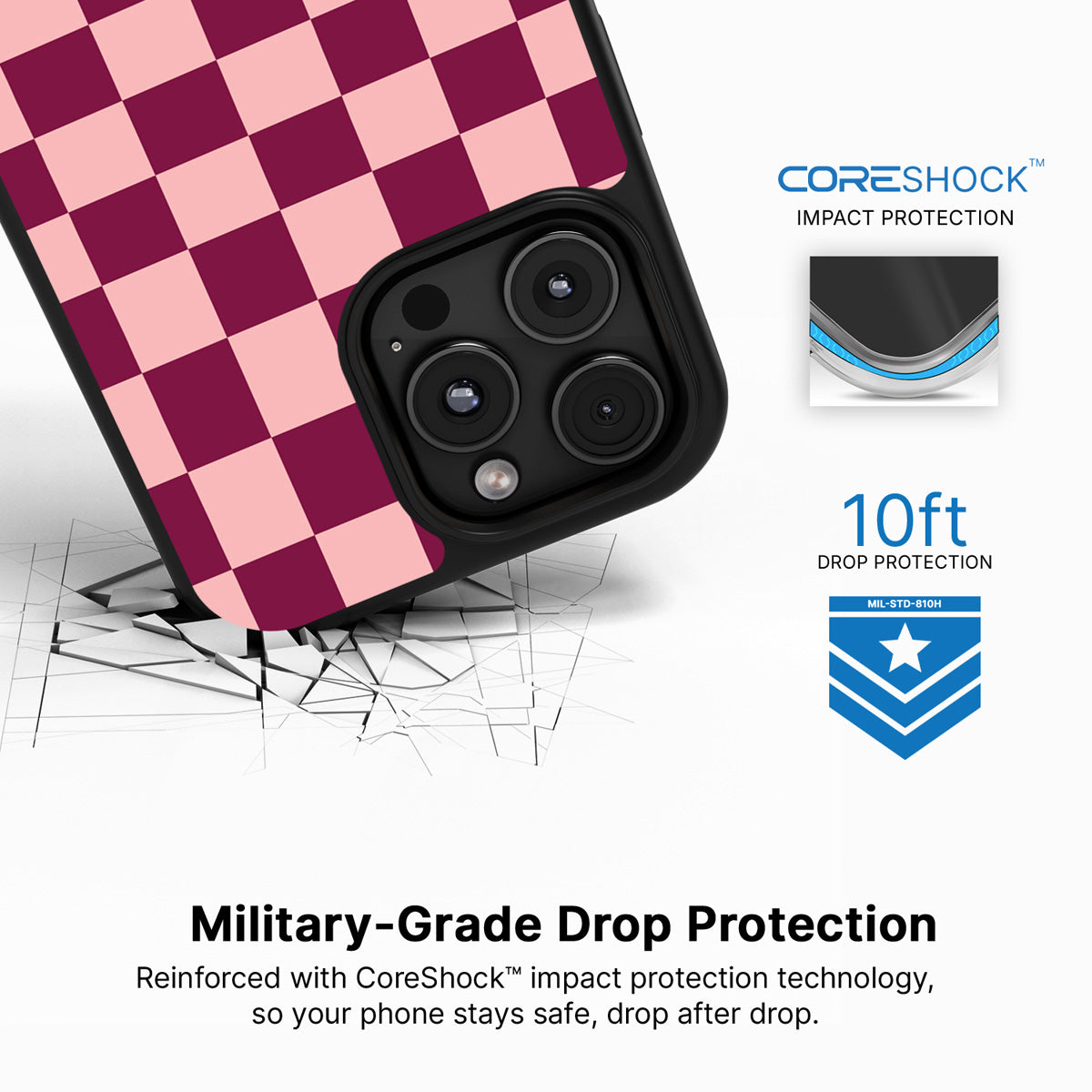 Rouge Board iPhone 16 Pro case with drop protection