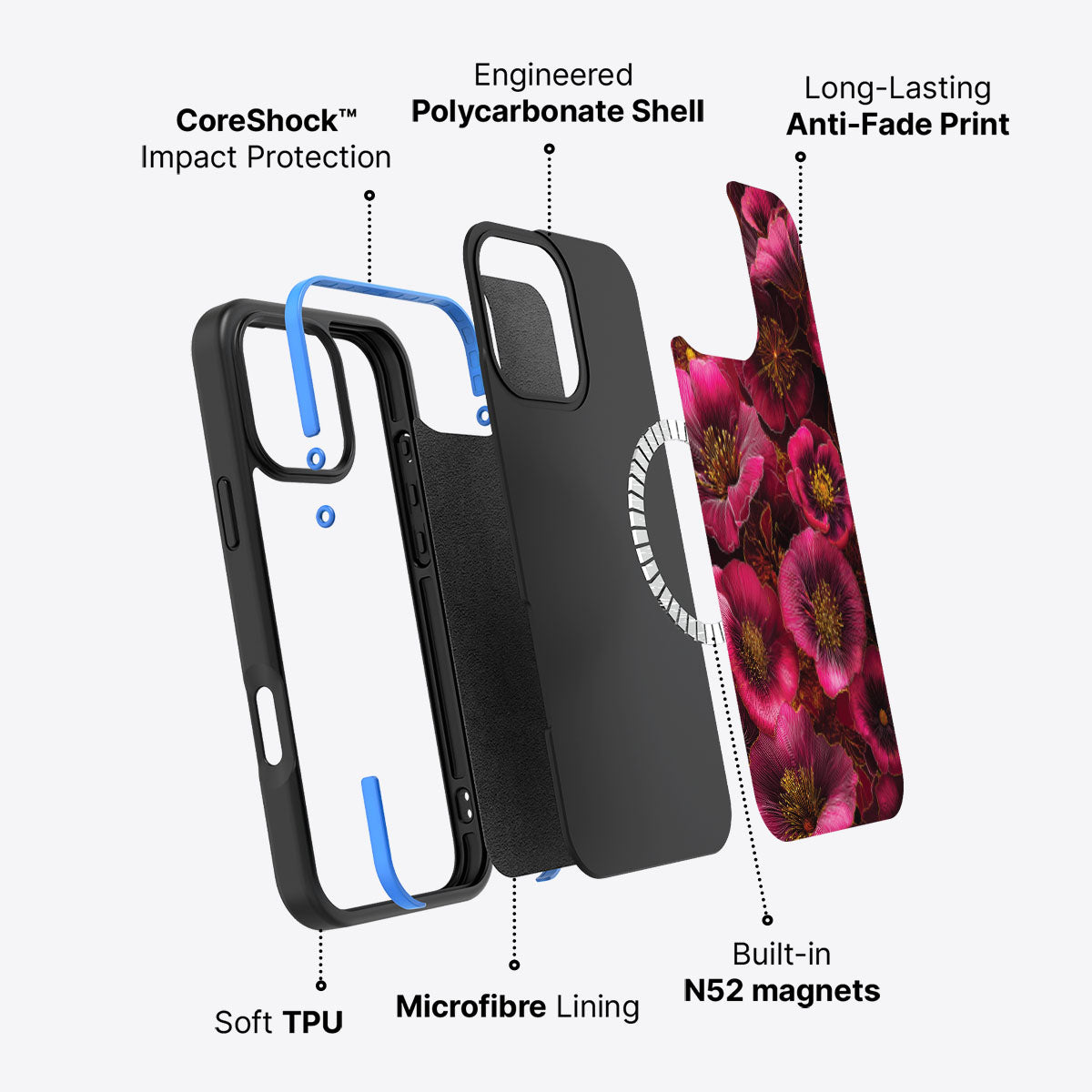 iPhone 16 Pro Case with MagSafe – Ruby Flora