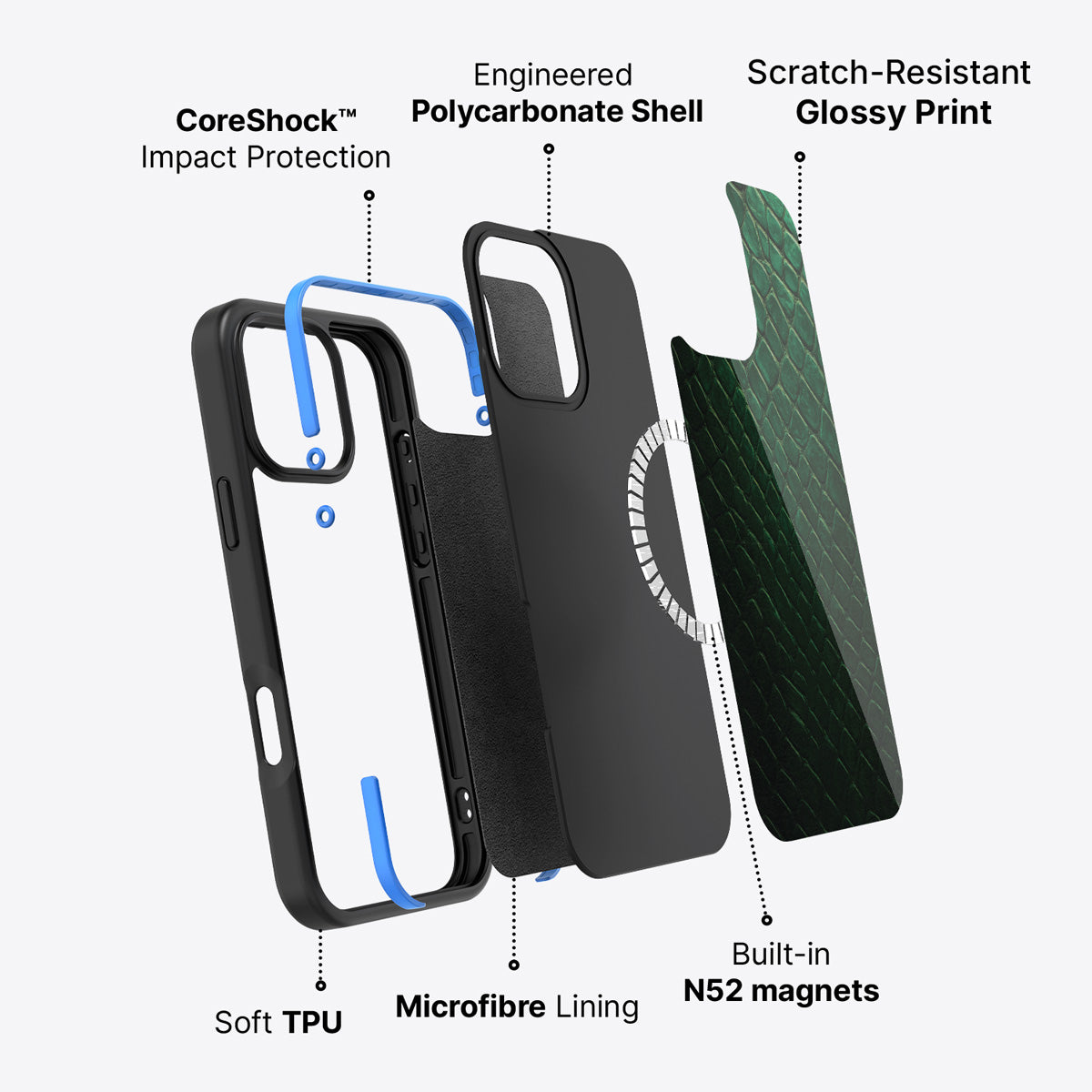 Green Designer iPhone 16 Pro Case – Slytherin Senses | MagSafe